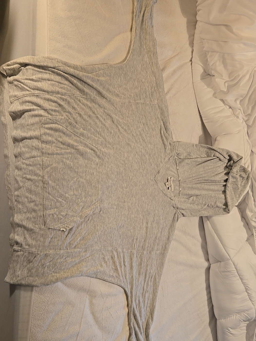 Koolaburra Light Gray Hooded Pullover with Kangaroo Pocket